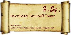 Herzfeld Szilvánusz névjegykártya